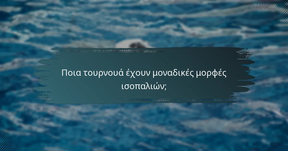 Ποια τουρνουά έχουν μοναδικές μορφές ισοπαλιών;
