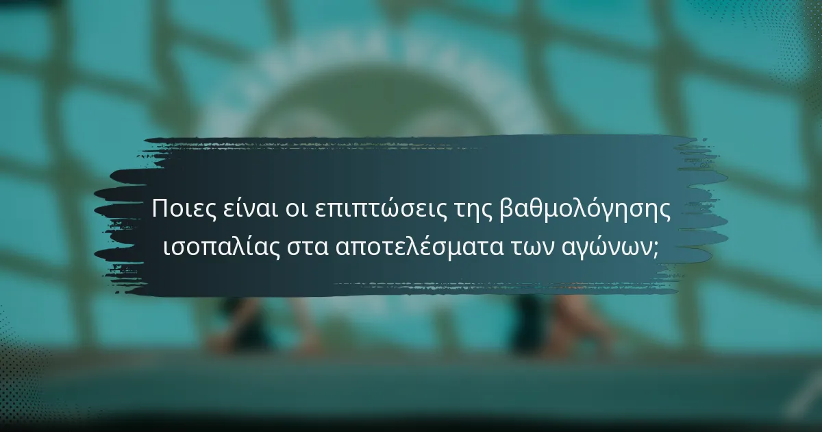 Ποιες είναι οι επιπτώσεις της βαθμολόγησης ισοπαλίας στα αποτελέσματα των αγώνων;