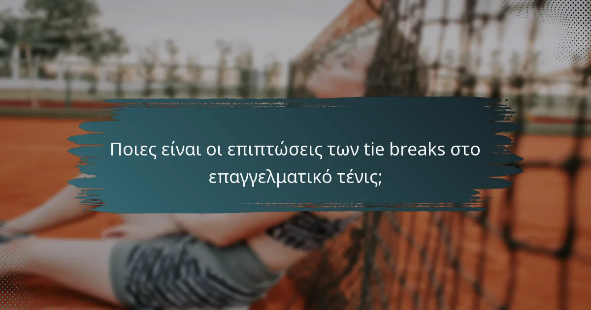 Ποιες είναι οι επιπτώσεις των tie breaks στο επαγγελματικό τένις;