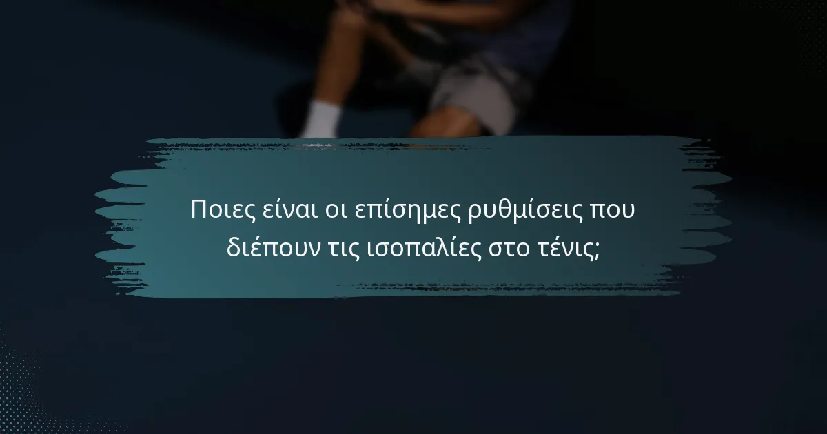 Ποιες είναι οι επίσημες ρυθμίσεις που διέπουν τις ισοπαλίες στο τένις;