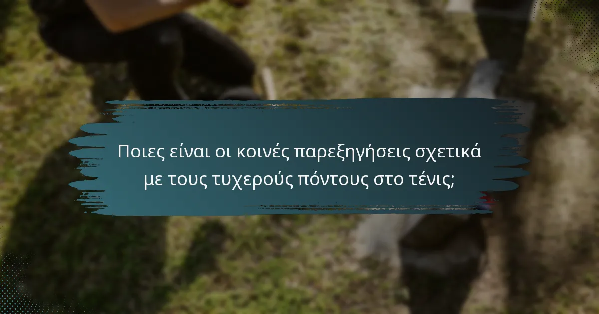 Ποιες είναι οι κοινές παρεξηγήσεις σχετικά με τους τυχερούς πόντους στο τένις;