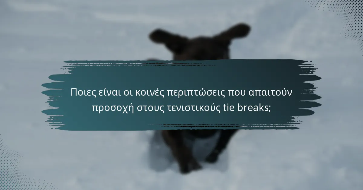 Ποιες είναι οι κοινές περιπτώσεις που απαιτούν προσοχή στους τενιστικούς tie breaks;