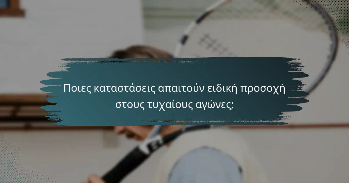 Ποιες καταστάσεις απαιτούν ειδική προσοχή στους τυχαίους αγώνες;