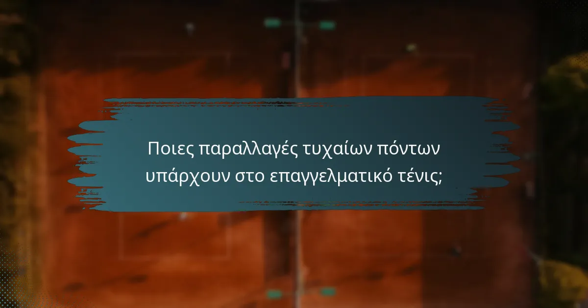 Ποιες παραλλαγές τυχαίων πόντων υπάρχουν στο επαγγελματικό τένις;