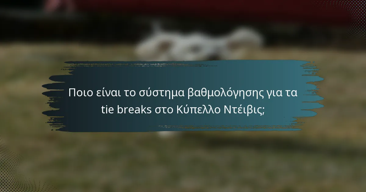 Ποιο είναι το σύστημα βαθμολόγησης για τα tie breaks στο Κύπελλο Ντέιβις;