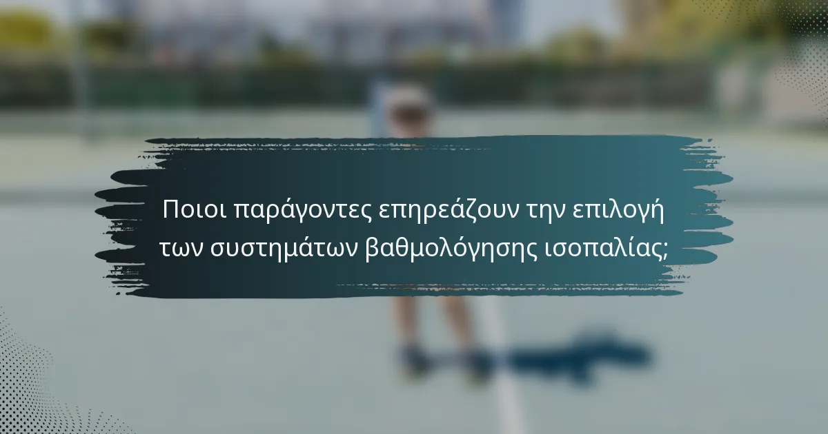 Ποιοι παράγοντες επηρεάζουν την επιλογή των συστημάτων βαθμολόγησης ισοπαλίας;