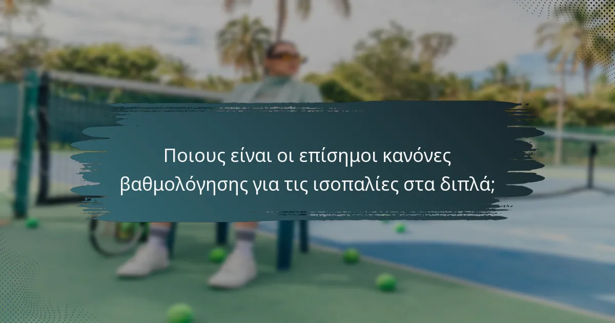 Ποιους είναι οι επίσημοι κανόνες βαθμολόγησης για τις ισοπαλίες στα διπλά;