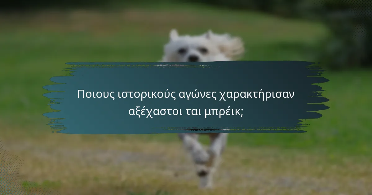 Ποιους ιστορικούς αγώνες χαρακτήρισαν αξέχαστοι ται μπρέικ;