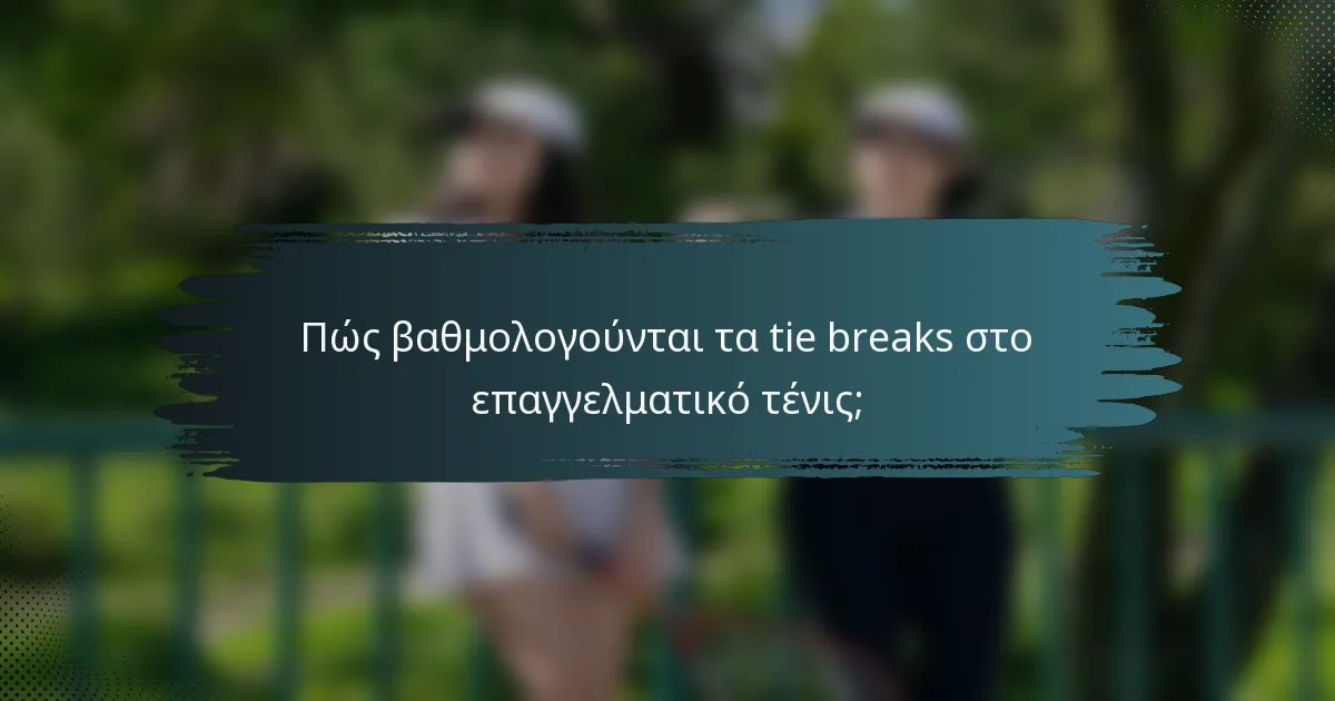 Πώς βαθμολογούνται τα tie breaks στο επαγγελματικό τένις;
