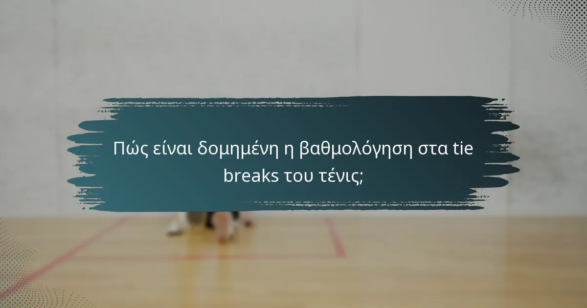 Πώς είναι δομημένη η βαθμολόγηση στα tie breaks του τένις;
