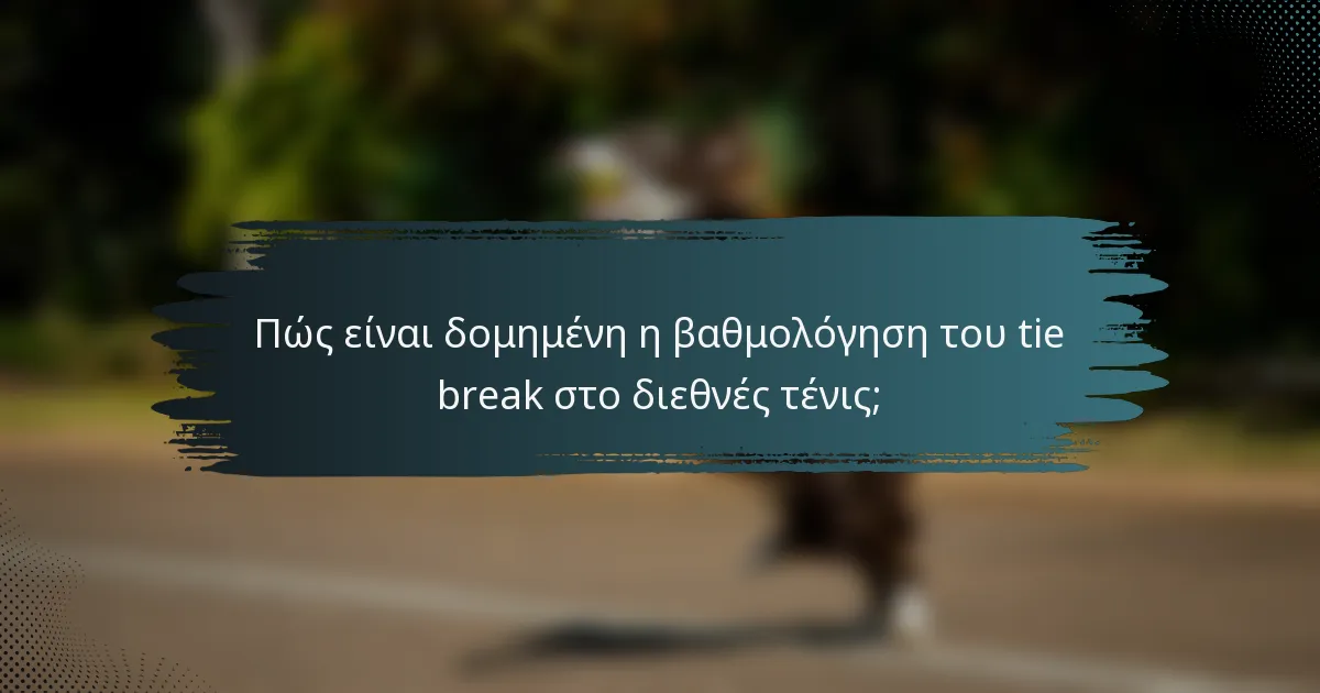 Πώς είναι δομημένη η βαθμολόγηση του tie break στο διεθνές τένις;
