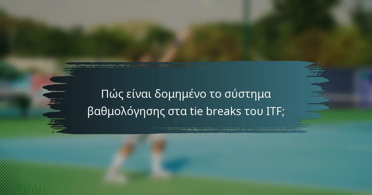 Πώς είναι δομημένο το σύστημα βαθμολόγησης στα tie breaks του ITF;