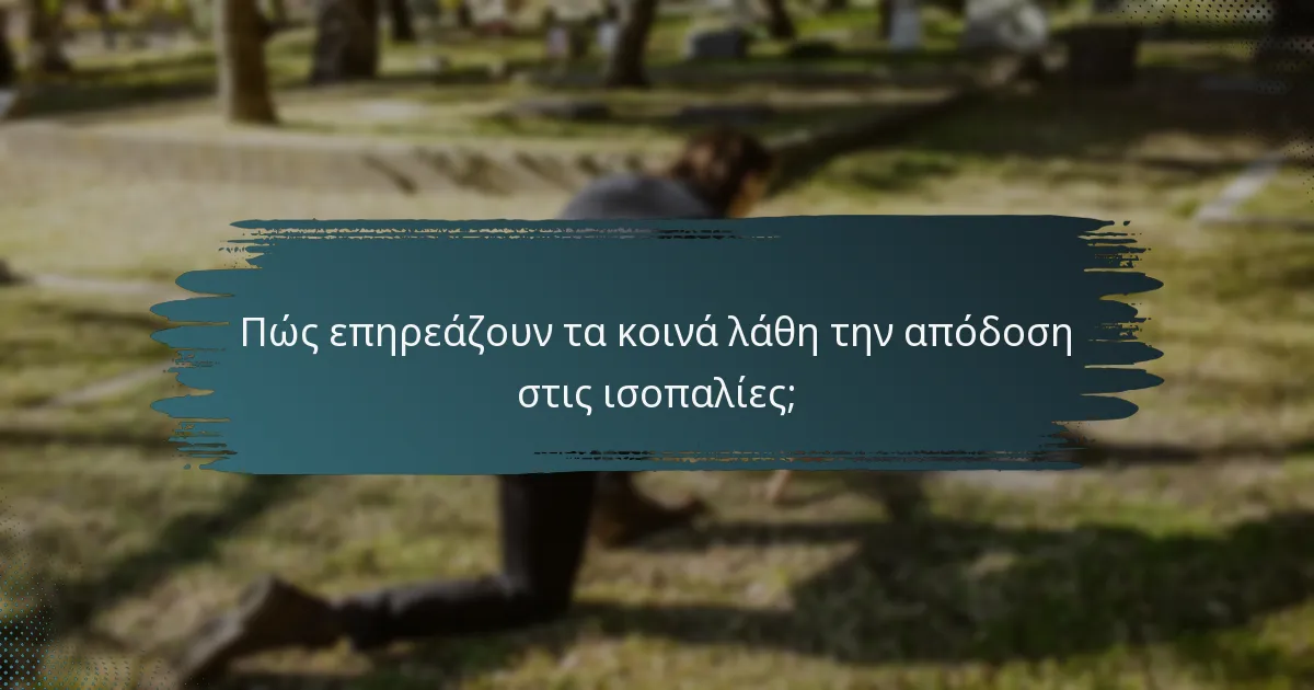Πώς επηρεάζουν τα κοινά λάθη την απόδοση στις ισοπαλίες;