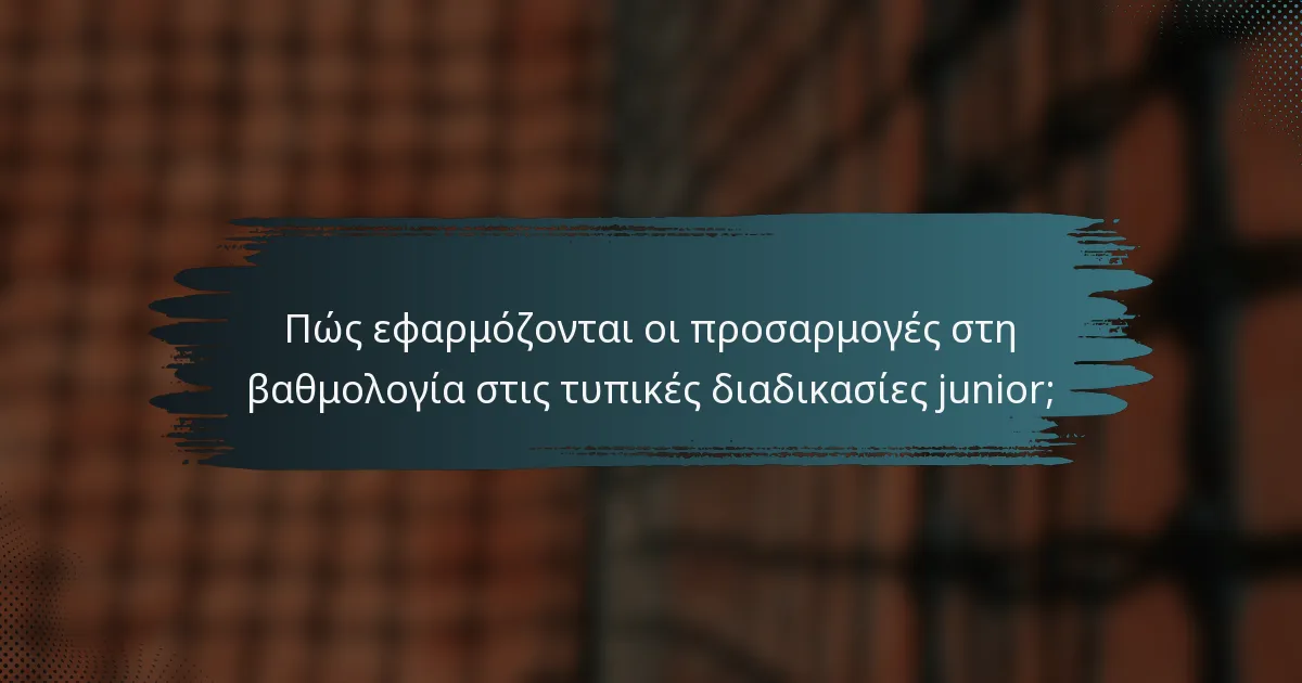 Πώς εφαρμόζονται οι προσαρμογές στη βαθμολογία στις τυπικές διαδικασίες junior;